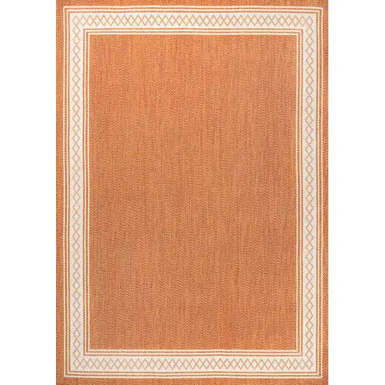 Orange And Cream Indoor Outdoor Area Rug Photo 1