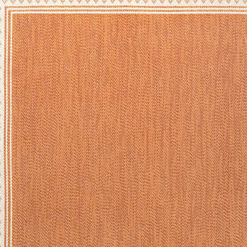 Orange And Cream Indoor Outdoor Area Rug Photo 2