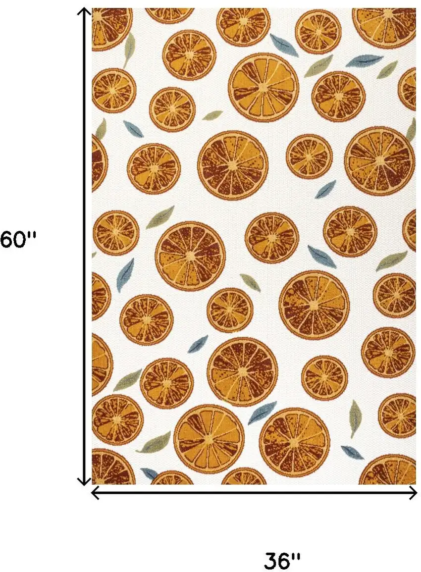 Orange And Cream Polka Dot Indoor Outdoor Area Rug Photo 3