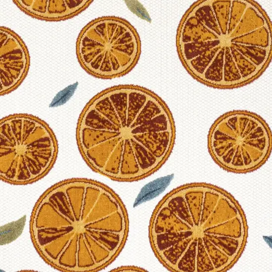 Orange And Cream Polka Dot Indoor Outdoor Area Rug Photo 4