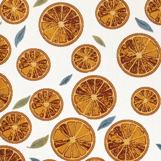 Orange And Cream Polka Dot Indoor Outdoor Area Rug Photo 4