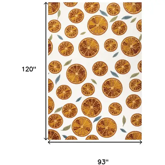 Orange And Cream Polka Dot Indoor Outdoor Area Rug Photo 3