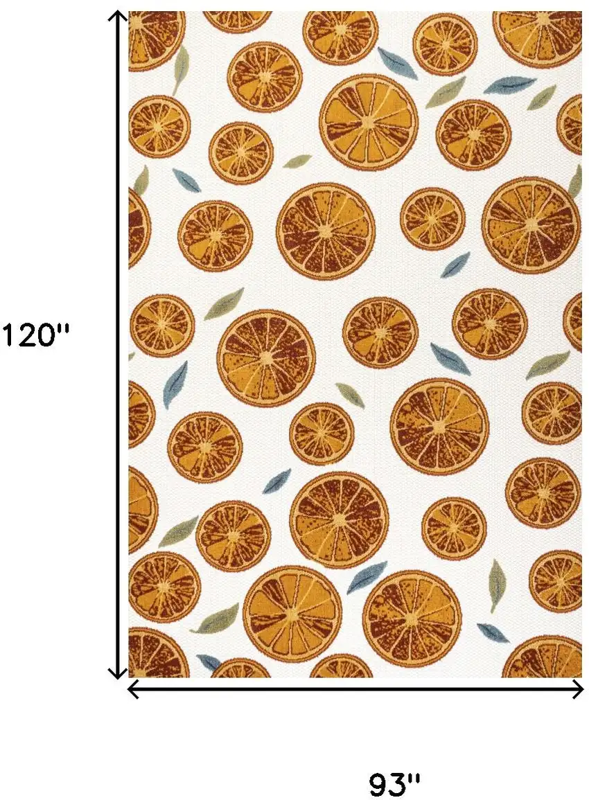 Orange And Cream Polka Dot Indoor Outdoor Area Rug Photo 3