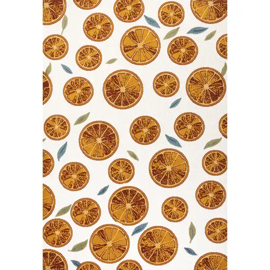 Orange And Cream Polka Dot Indoor Outdoor Area Rug Photo 2