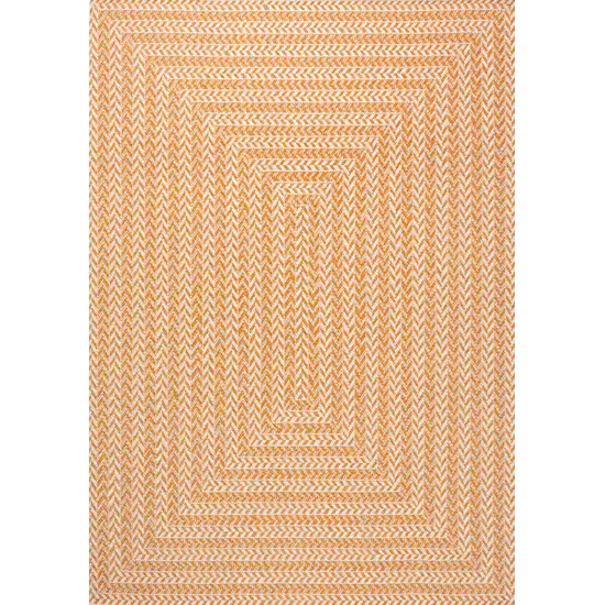 Orange And Cream Striped Indoor Outdoor Area Rug Photo 1