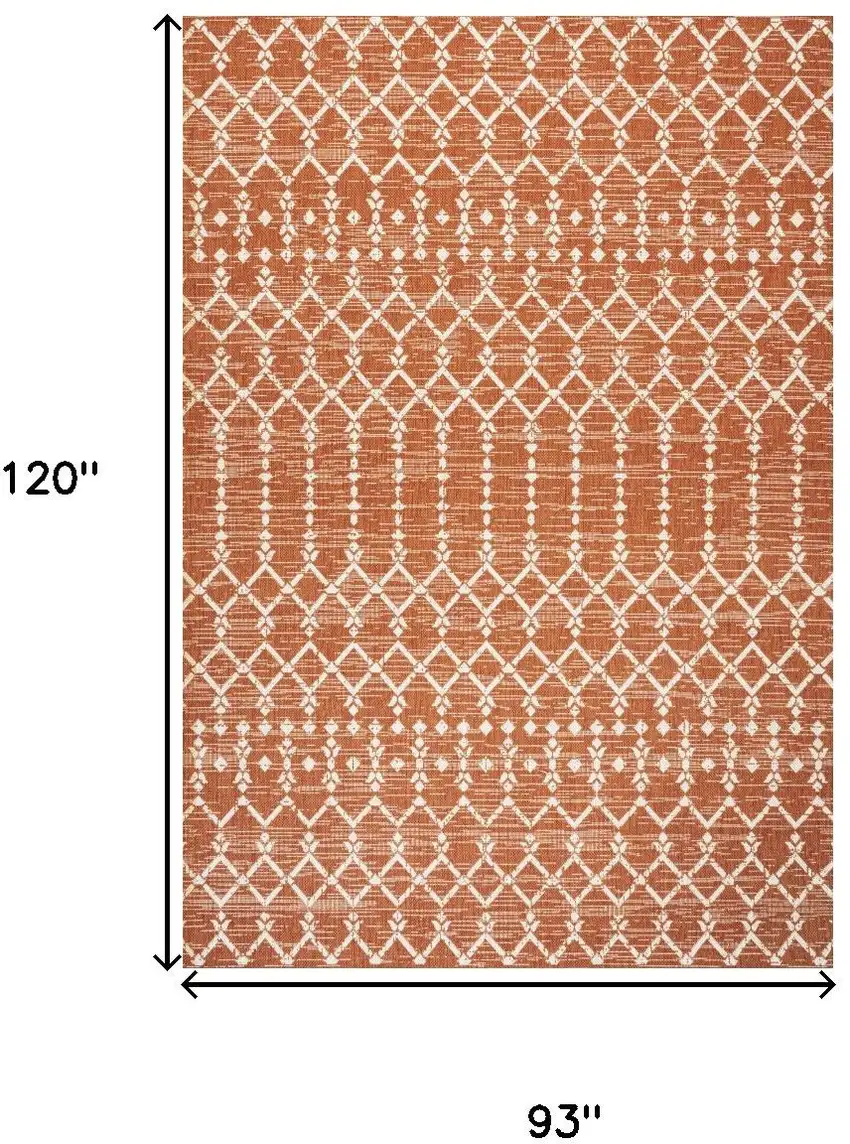 Orange And Cream Trellis Indoor Outdoor Area Rug Photo 4