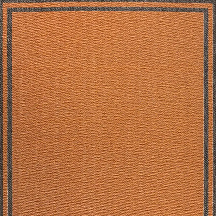 Orange And Dark Gray Striped Indoor Outdoor Area Rug Photo 5