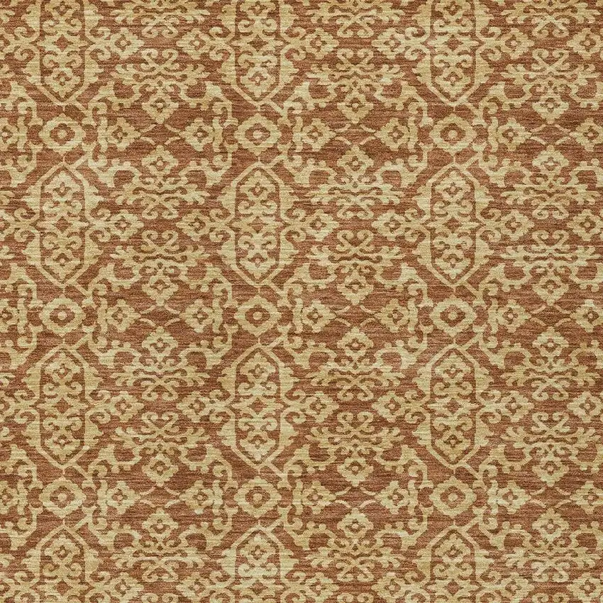 Orange And Graphite Oriental Washable Indoor Outdoor Area Rug Photo 3