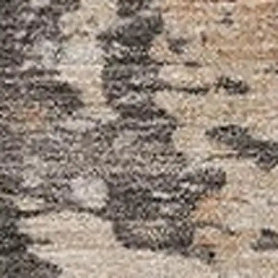 Orange And Gray Abstract Washable Indoor Outdoor Area Rug Photo 3