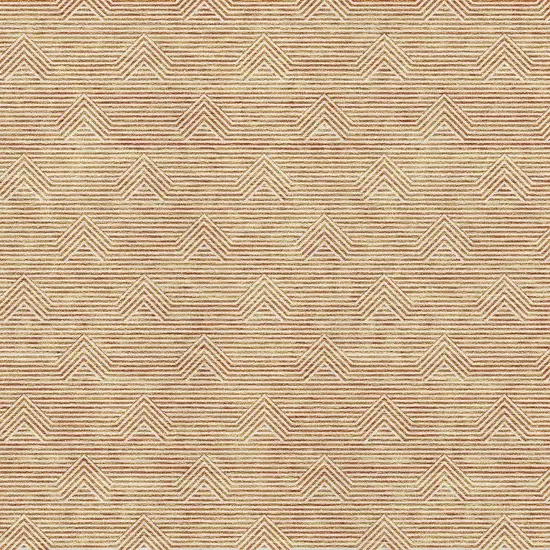 Orange And Ivory Abstract Geometric Washable Area Rug With UV Protection Photo 4