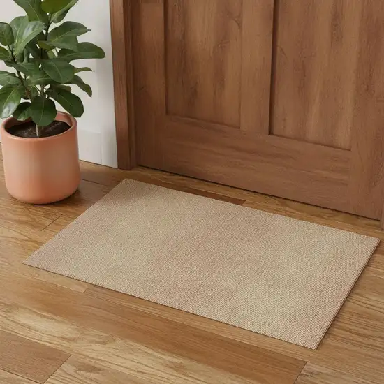 Orange And Ivory Abstract Geometric Washable Area Rug With UV Protection Photo 1