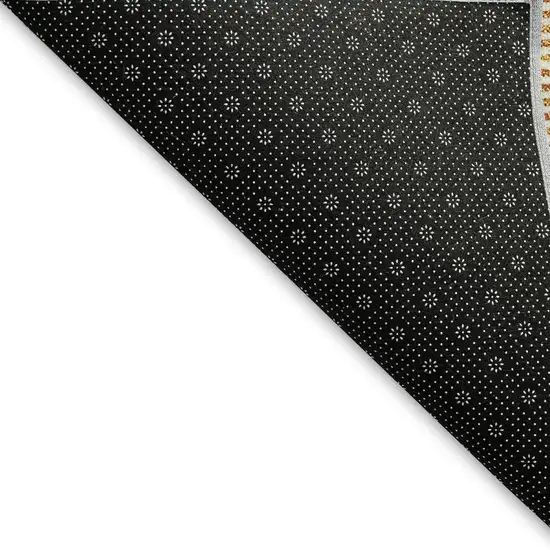 Orange And Ivory Abstract Geometric Washable Area Rug With UV Protection Photo 3