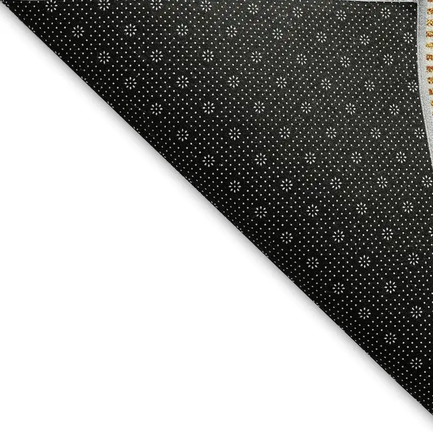 Orange And Ivory Abstract Geometric Washable Area Rug With UV Protection Photo 3