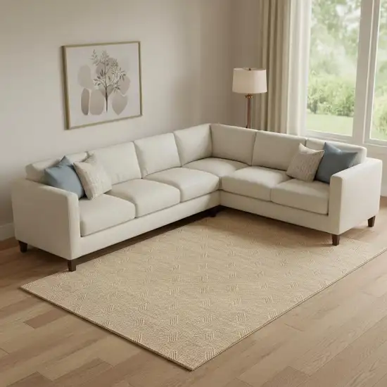 Orange And Ivory Abstract Geometric Washable Area Rug With UV Protection Photo 1