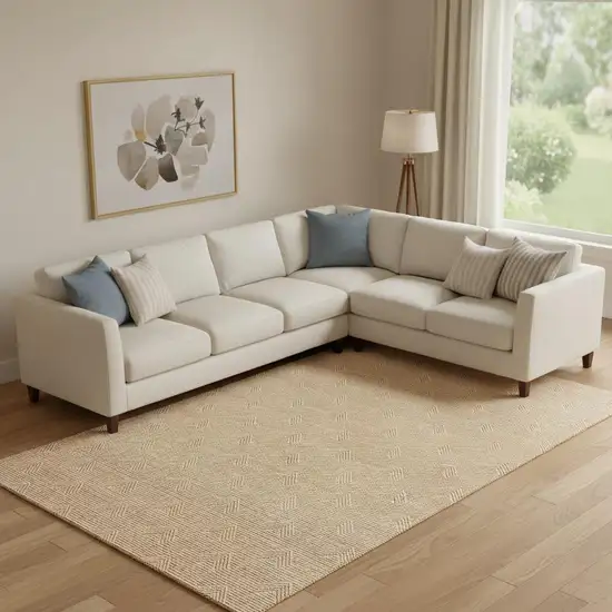 Orange And Ivory Abstract Geometric Washable Area Rug With UV Protection Photo 1