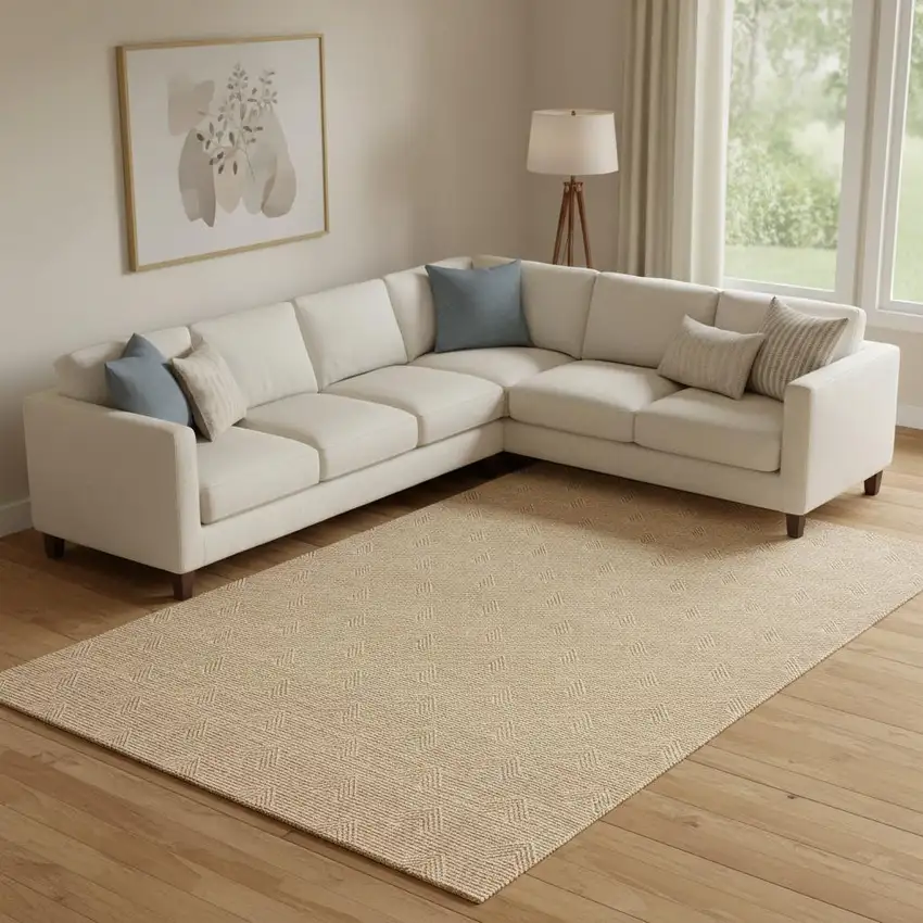 Orange And Ivory Abstract Geometric Washable Area Rug With UV Protection Photo 1