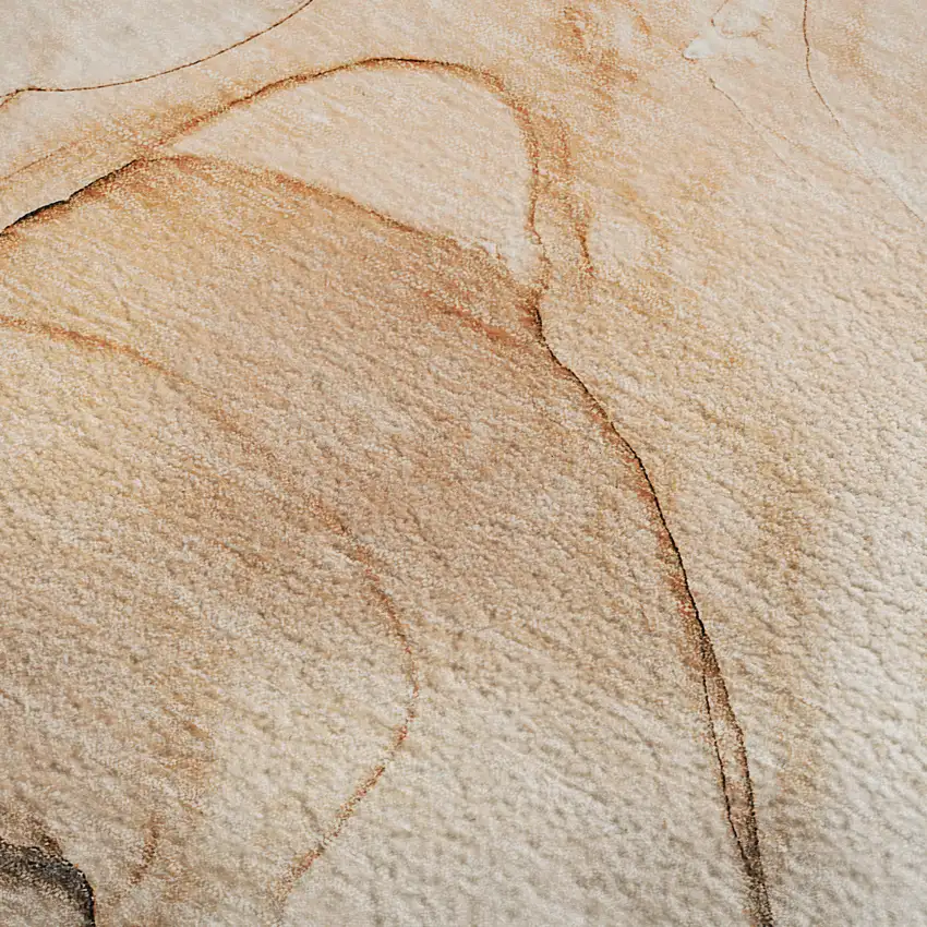 Orange And Ivory Abstract Washable Area Rug With UV Protection Photo 5