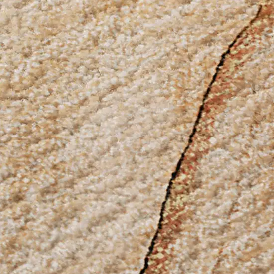 Orange And Ivory Abstract Washable Area Rug With UV Protection Photo 4