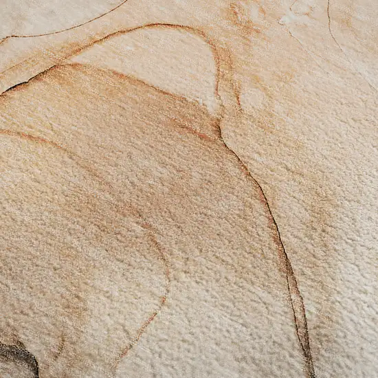 Orange And Ivory Abstract Washable Area Rug With UV Protection Photo 5