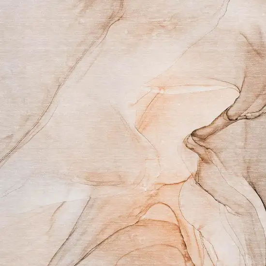 Orange And Ivory Abstract Washable Area Rug With UV Protection Photo 8