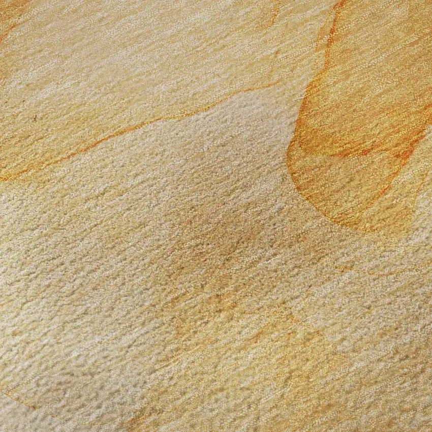 Orange And Ivory Abstract Washable Area Rug With UV Protection Photo 9