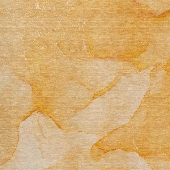 Orange And Ivory Abstract Washable Area Rug With UV Protection Photo 3