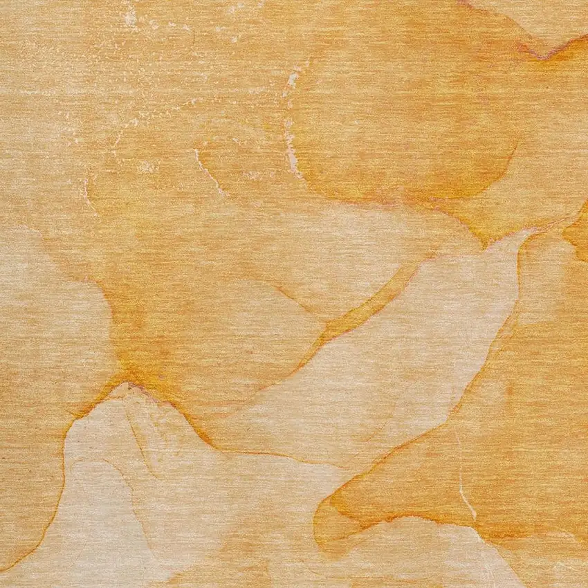 Orange And Ivory Abstract Washable Area Rug With UV Protection Photo 3