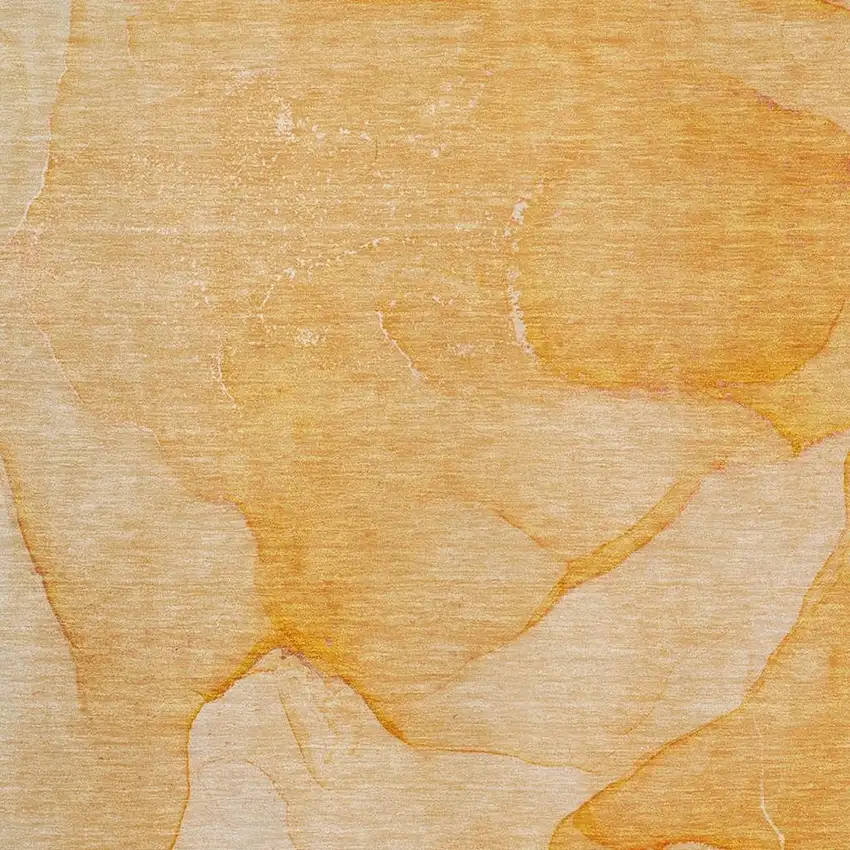 Orange And Ivory Abstract Washable Area Rug With UV Protection Photo 3