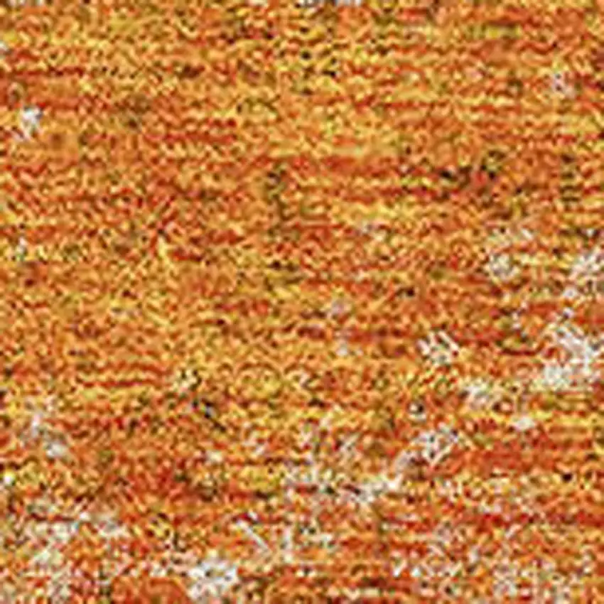 Orange And Ivory Abstract Washable Area Rug With UV Protection Photo 3