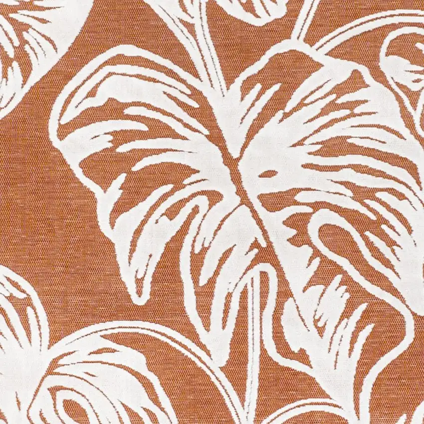 Orange And Ivory Floral Indoor Outdoor Area Rug Photo 2
