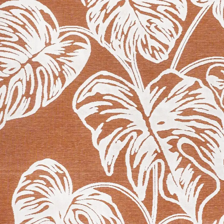 Orange And Ivory Floral Indoor Outdoor Area Rug Photo 3