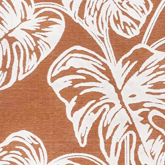 Orange And Ivory Floral Indoor Outdoor Area Rug Photo 2