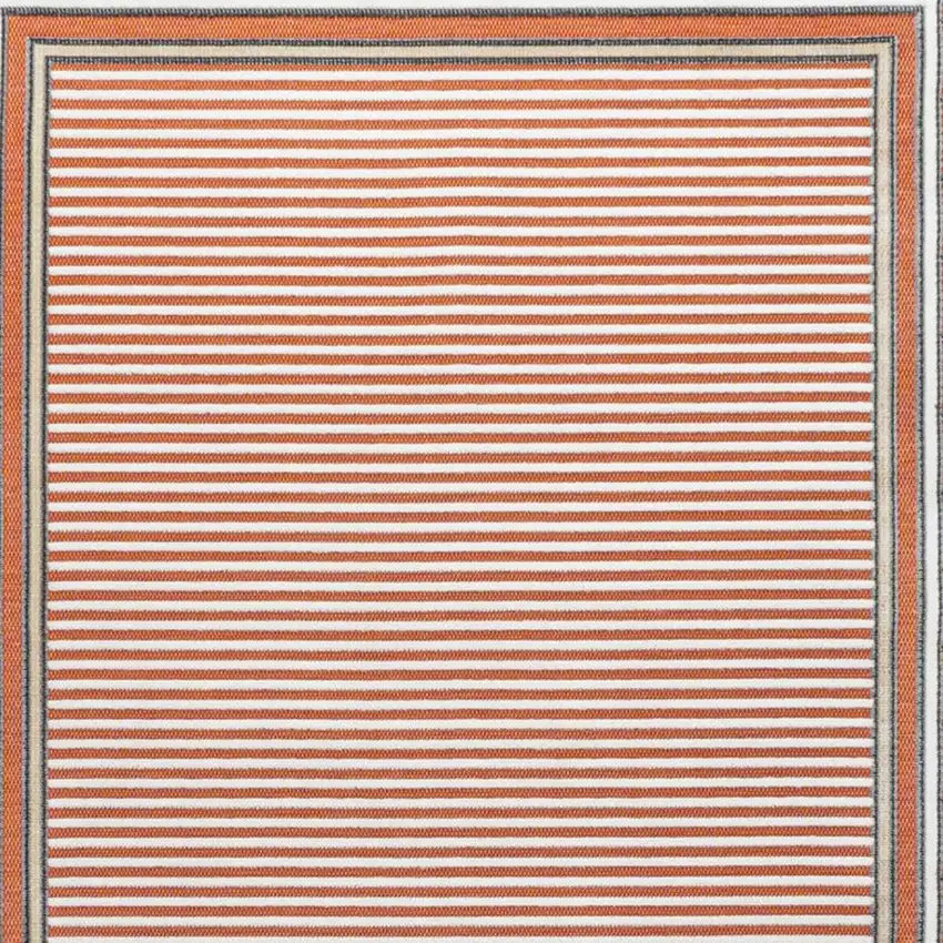 Orange And Ivory Geometric Indoor Outdoor Area Rug Photo 2