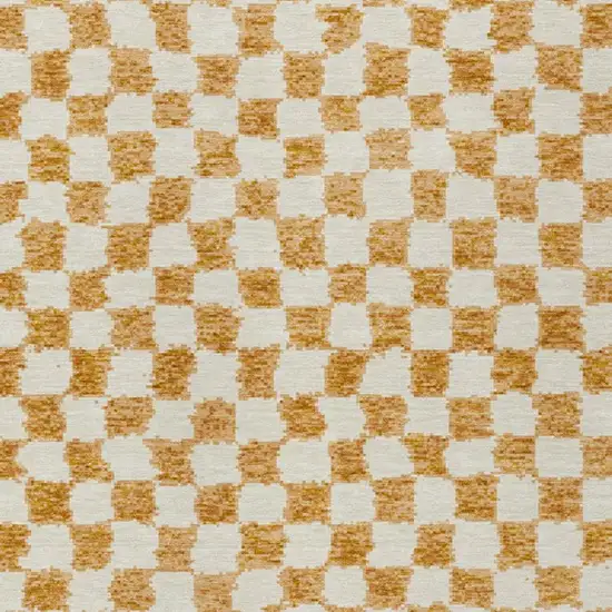 Orange And Ivory Geometric Washable Indoor Outdoor Area Rug Photo 3