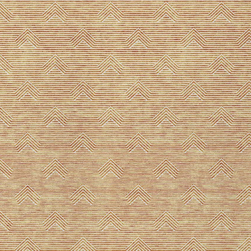 Orange And Ivory Geometric Washable Indoor Outdoor Area Rug Photo 7