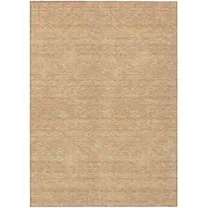Photo of Orange And Ivory Geometric Washable Indoor Outdoor Area Rug