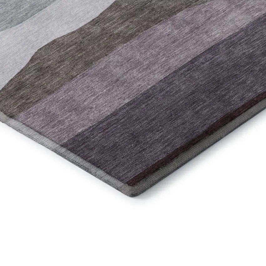 Orange And Ivory Striped Washable Area Rug With UV Protection Photo 6