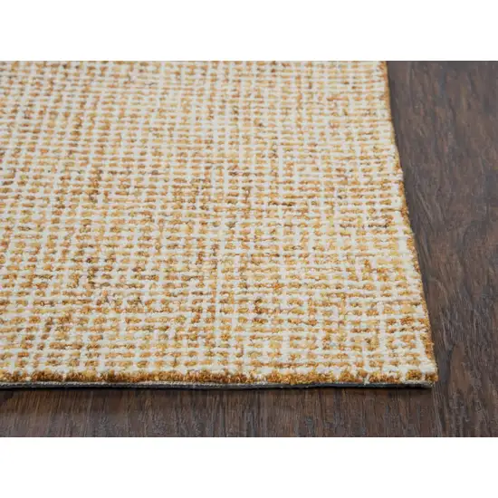 Orange And Ivory Wool Hand Tufted Area Rug Photo 3