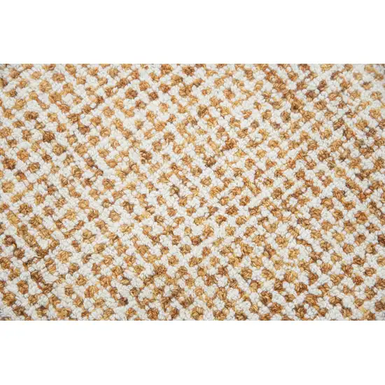 Orange And Ivory Wool Hand Tufted Area Rug Photo 4
