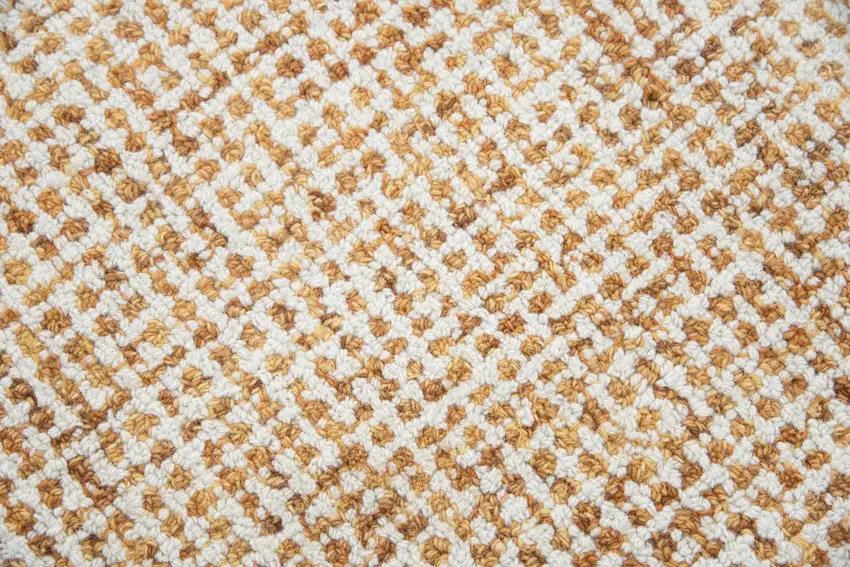 Orange And Ivory Wool Hand Tufted Area Rug Photo 4