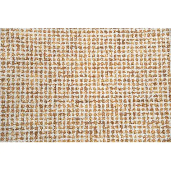 Orange And Ivory Wool Hand Tufted Area Rug Photo 5