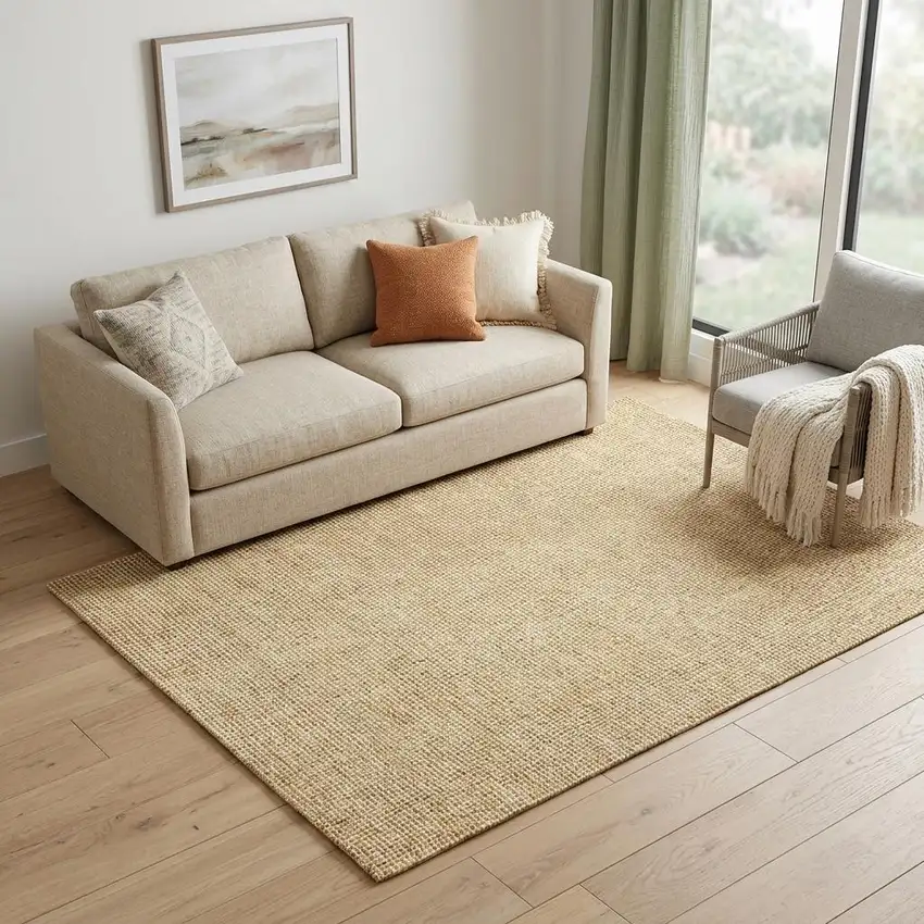 Orange And Ivory Wool Hand Tufted Area Rug Photo 1