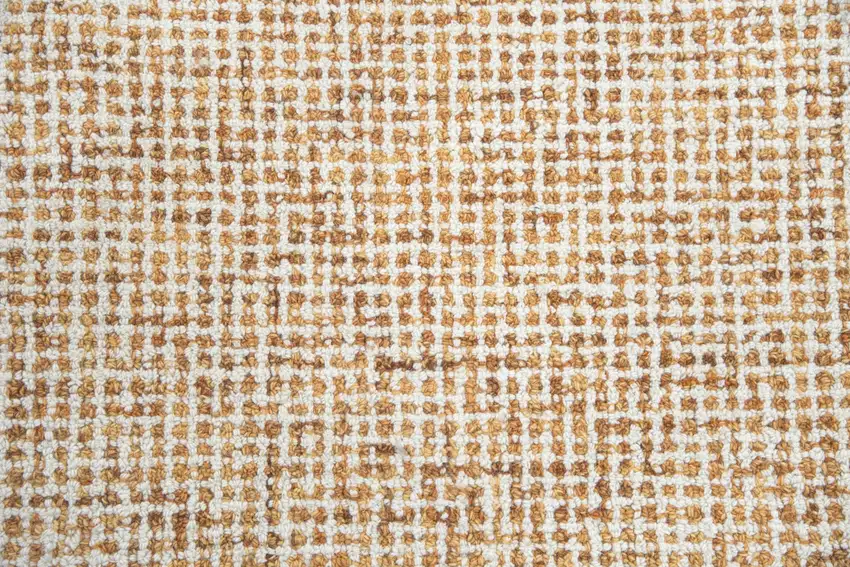 Orange And Ivory Wool Hand Tufted Area Rug Photo 5