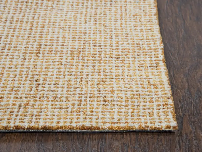Orange And Ivory Wool Hand Tufted Area Rug Photo 3