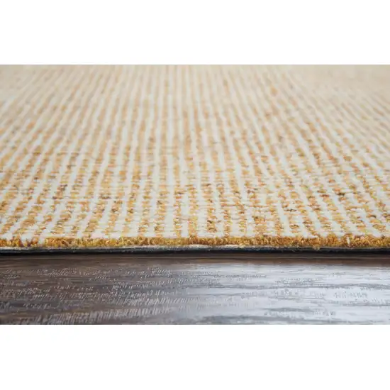 Orange And Ivory Wool Hand Tufted Area Rug Photo 6