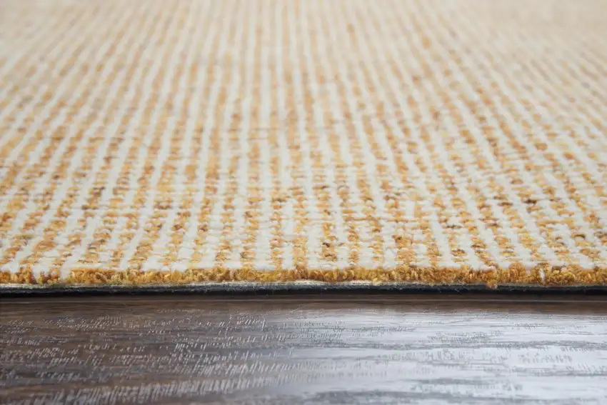Orange And Ivory Wool Hand Tufted Area Rug Photo 6