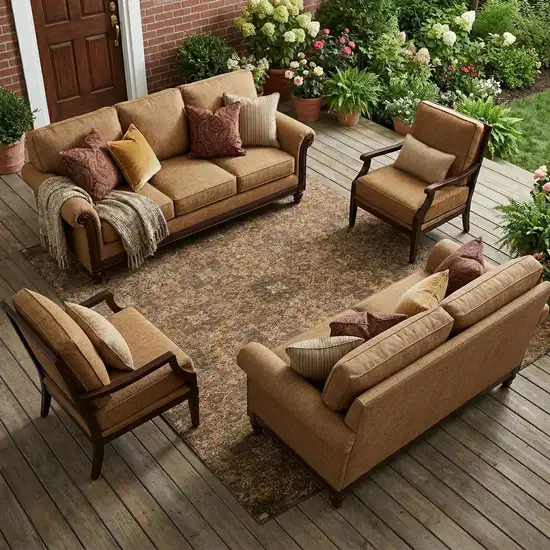 Orange And Linen Oriental Washable Indoor Outdoor Area Rug Photo 1