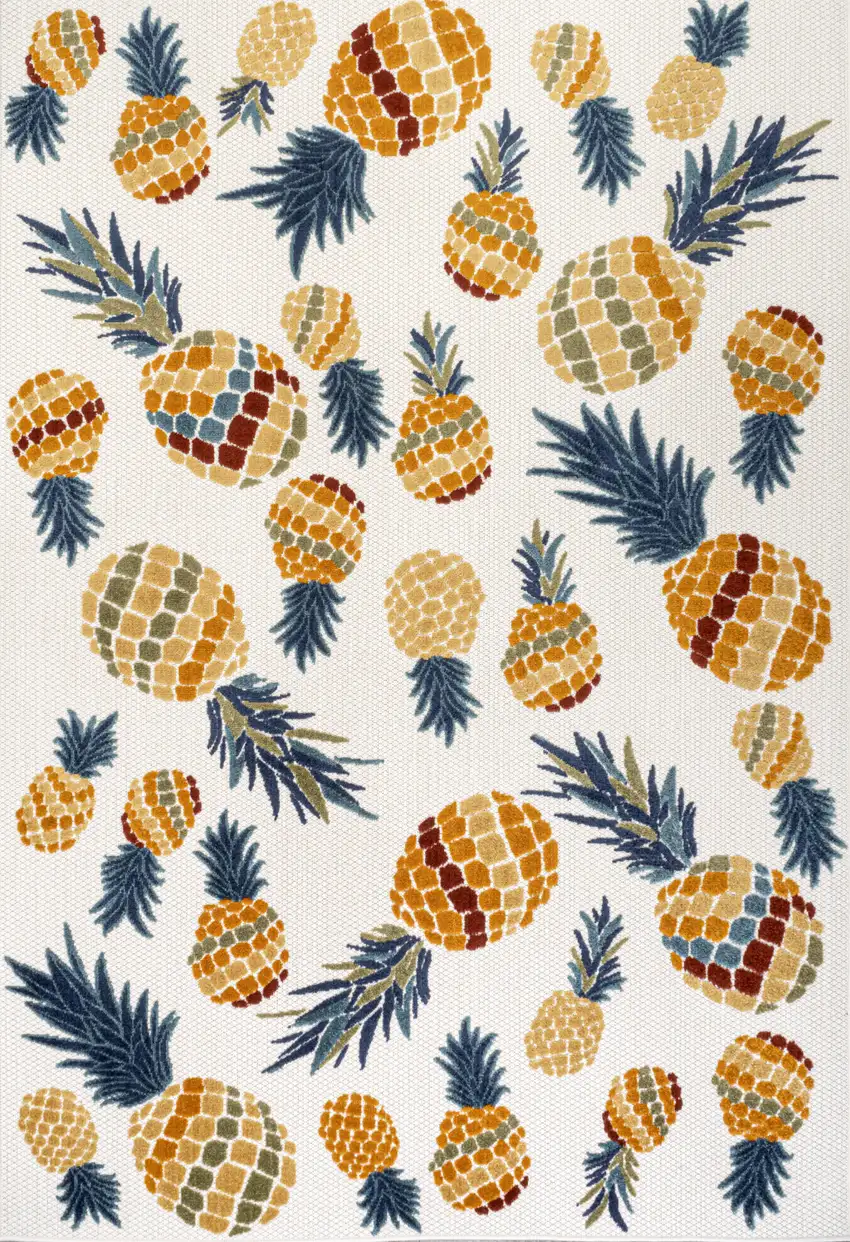 Orange And Navy Blue Polka Dot Indoor Outdoor Area Rug Photo 1