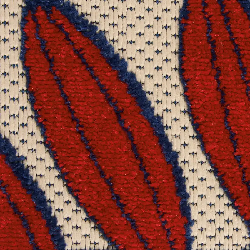 Red And Ivory Indoor Outdoor Area Rug Photo 9