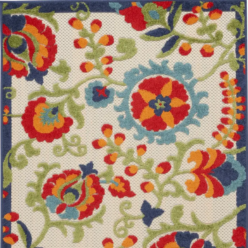 Orange And Red Toile Non Skid Indoor Outdoor Area Rug Photo 4
